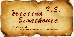 Hristina Simatković vizit kartica